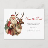 Retro Santa Classic Weihnachten Save the Date Einladungspostkarte (Vorderseite)