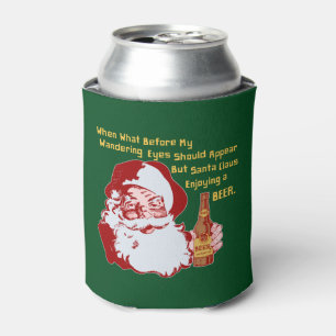 Retro Santa Claus Beer Funny Christmas Gedicht Dosenkühler