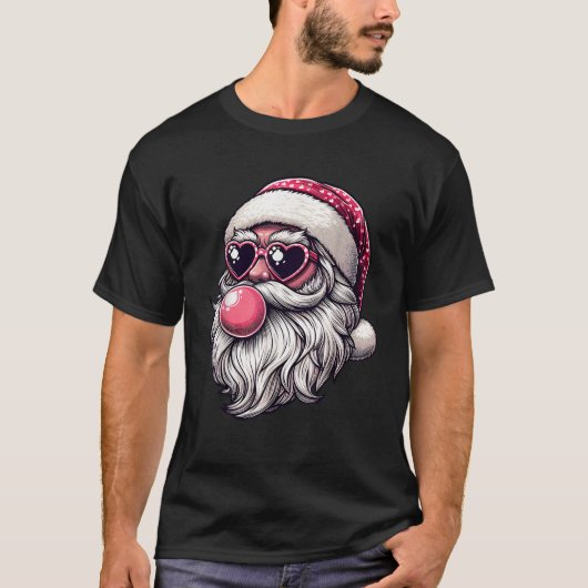 Retro Santa Claus Bubble Gum Pajama Groovy Xmas Ch T-Shirt (Vorderseite)