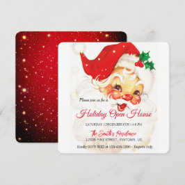 Retro Santa Claus Celebration, Open House Feiertagskarte
