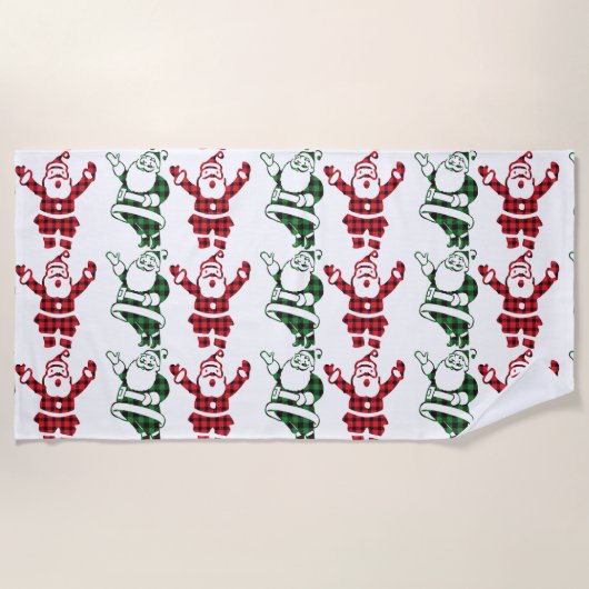 RETRO SANTA CLAUS CHRISTMAS Strandhandtuch (Vorderseite)