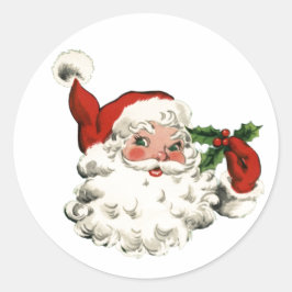 RETRO Santa Claus Classic Round Aufkleber