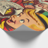 Retro Santa Claus Comic Geschenkpapier (Ecke)