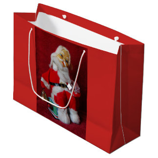 Retro Santa Claus Frohe Weihnachten Große Geschenktüte