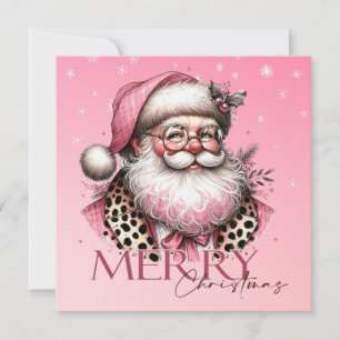 Retro Santa Claus frohe Weihnachten in Rosa