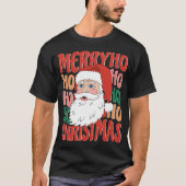 Retro Santa Claus Frohe Weihnachten T-Shirt (Vorderseite)