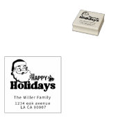 Retro Santa Claus Frohe Weihnachtsferien Gummistempel (Stempel)