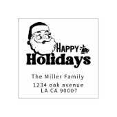 Retro Santa Claus Frohe Weihnachtsferien Gummistempel (Prägung)