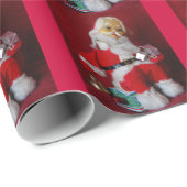 Retro Santa Claus Geschenkpapier (Rolleneckpunkt)