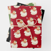 Retro Santa Claus Head Geschenkpapier Set (Beispiel)