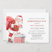 Retro Santa Claus Holiday CHRISTMAS EVE Einladung (Vorderseite)