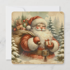 Retro Santa Claus Illustration Einladung