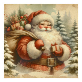Retro Santa Claus Illustration Fotodruck