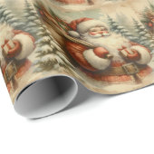 Retro Santa Claus Illustration Geschenkpapier (Rolleneckpunkt)