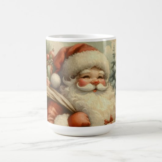 Retro Santa Claus Illustration Kaffeetasse (Mittel)