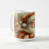 Retro Santa Claus Illustration Kaffeetasse (Vorderseite Links)