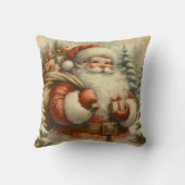 Retro Santa Claus Illustration Kissen (Rückseite)