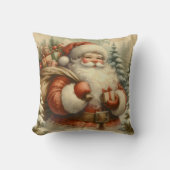 Retro Santa Claus Illustration Kissen (Vorderseite)