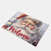 Retro Santa Claus in einem Red Hat Christmas Willk Fußmatte (Schrägansicht)