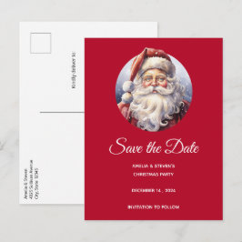 Retro Santa Claus in einem Red Hat Weihnachten Ankündigungspostkarte