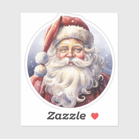 Retro Santa Claus in einem Red Hat Weihnachten Aufkleber (Blatt)