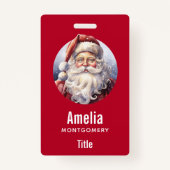 Retro Santa Claus in einem Red Hat Weihnachten Ausweis (Rückseite)