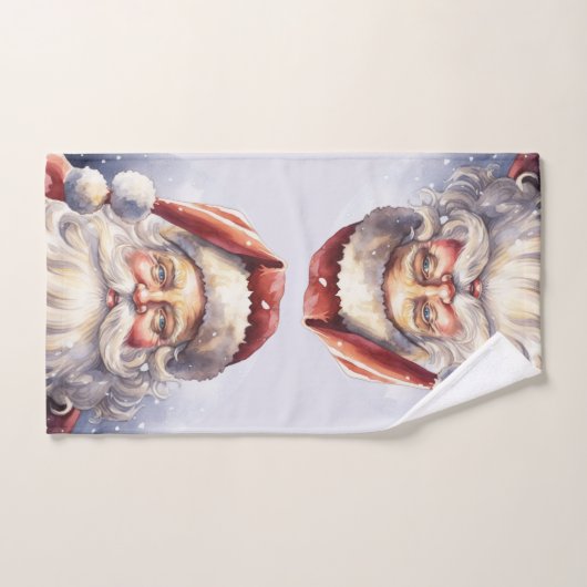 Retro Santa Claus in einem Red Hat Weihnachten Badhandtuch Set (Handtuch)