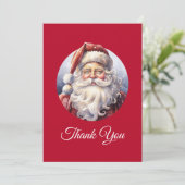 Retro Santa Claus in einem Red Hat Weihnachten Dankeskarte (Stehend Vorderseite)