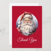 Retro Santa Claus in einem Red Hat Weihnachten Dankeskarte (Vorne/Hinten)