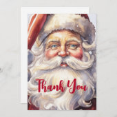 Retro Santa Claus in einem Red Hat Weihnachten Dankeskarte (Vorne/Hinten)