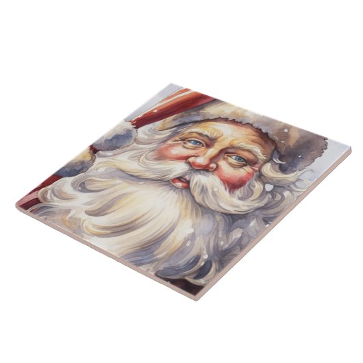 Retro Santa Claus in einem Red Hat Weihnachten Fliese (Seite)