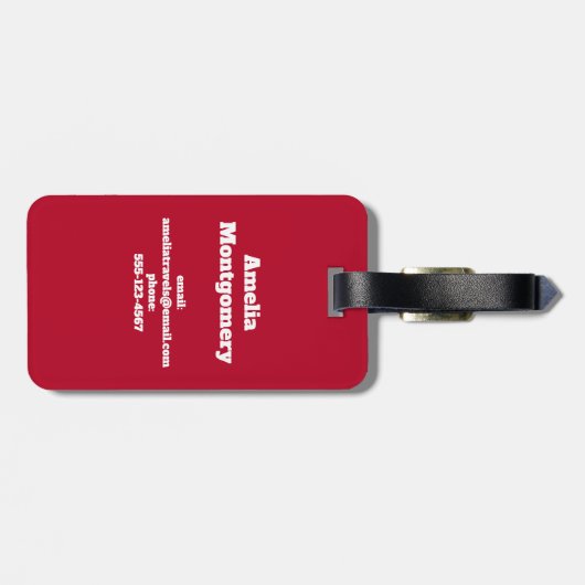 Retro Santa Claus in einem Red Hat Weihnachten Gepäckanhänger (Rückseite horizontal)