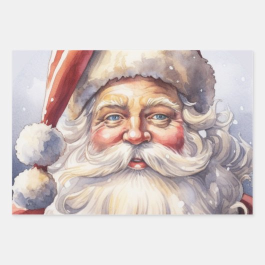 Retro Santa Claus in einem Red Hat Weihnachten Geschenkpapier Set (Vorderseite 2)
