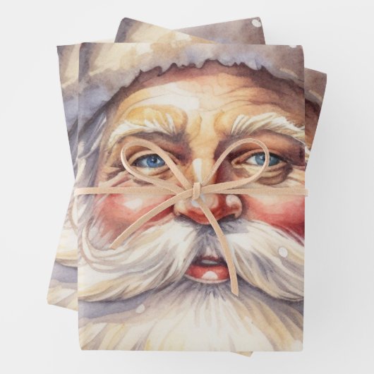 Retro Santa Claus in einem Red Hat Weihnachten Geschenkpapier Set (Beispiel)