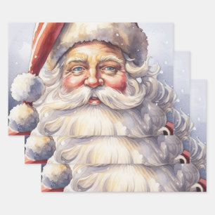 Retro Santa Claus in einem Red Hat Weihnachten Geschenkpapier Set