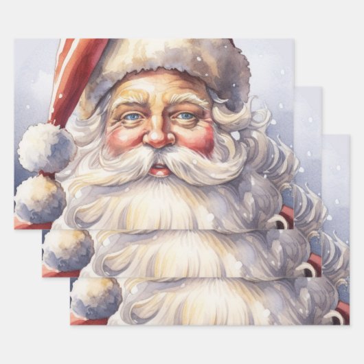 Retro Santa Claus in einem Red Hat Weihnachten Geschenkpapier Set (Set)