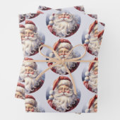 Retro Santa Claus in einem Red Hat Weihnachten Geschenkpapier Set (Beispiel)