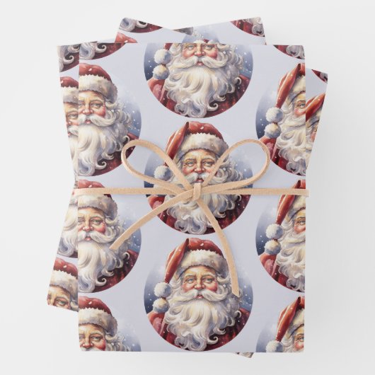 Retro Santa Claus in einem Red Hat Weihnachten Geschenkpapier Set (Beispiel)