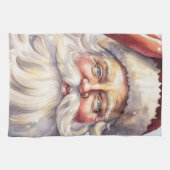 Retro Santa Claus in einem Red Hat Weihnachten Geschirrtuch (Horizontal)