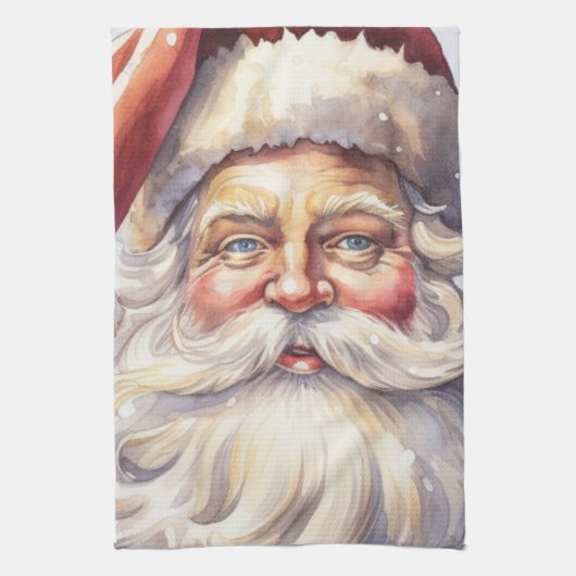 Retro Santa Claus in einem Red Hat Weihnachten Geschirrtuch (Vertikal)
