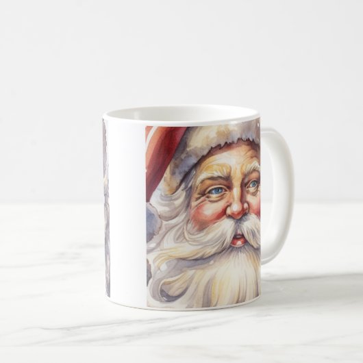 Retro Santa Claus in einem Red Hat Weihnachten Kaffeetasse (VorderseiteRechts)