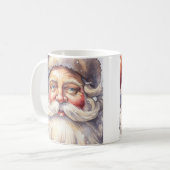 Retro Santa Claus in einem Red Hat Weihnachten Kaffeetasse (Vorderseite Links)