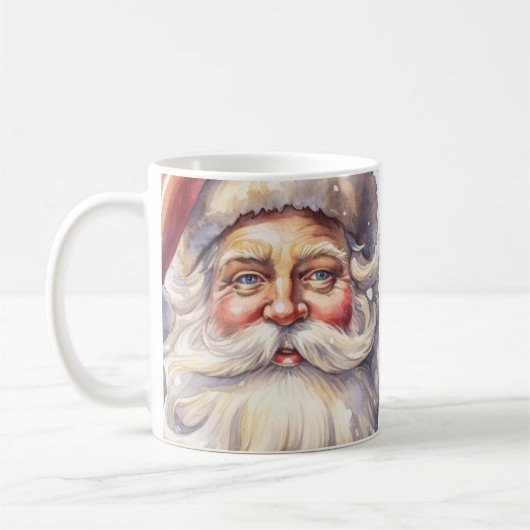 Retro Santa Claus in einem Red Hat Weihnachten Kaffeetasse (Links)