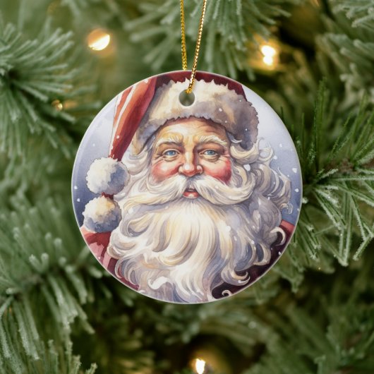 Retro Santa Claus in einem Red Hat Weihnachten Keramik Ornament (Baum)