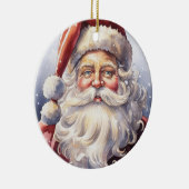 Retro Santa Claus in einem Red Hat Weihnachten Keramik Ornament (Rechts)