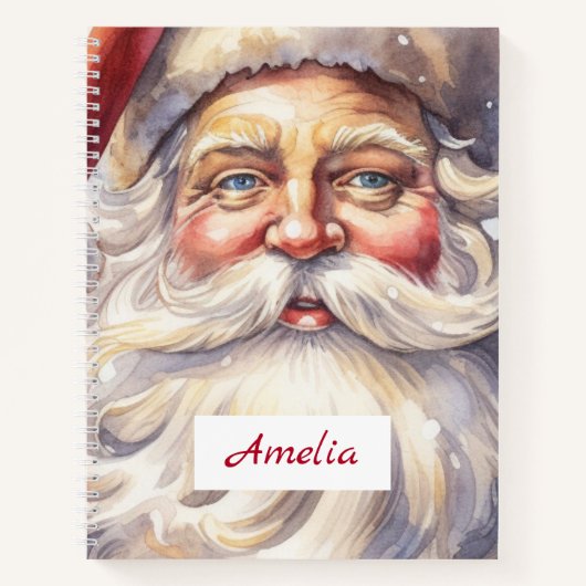 Retro Santa Claus in einem Red Hat Weihnachten Notizblock (Vorderseite)