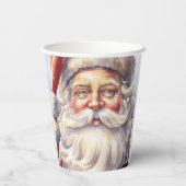 Retro Santa Claus in einem Red Hat Weihnachten Pappbecher (Rückseite)