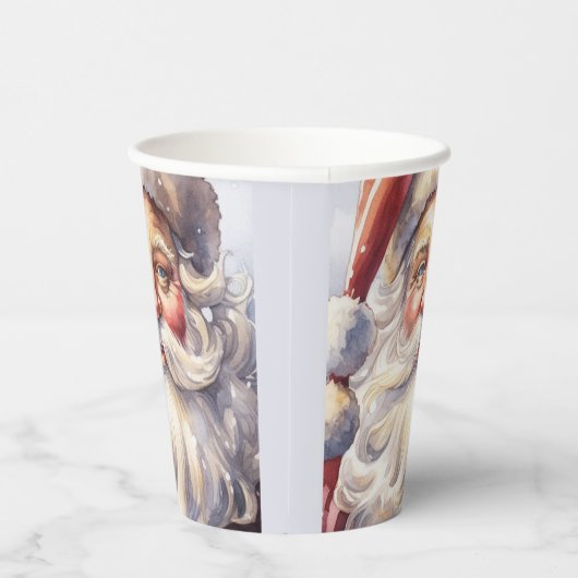 Retro Santa Claus in einem Red Hat Weihnachten Pappbecher (Rechts)