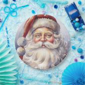 Retro Santa Claus in einem Red Hat Weihnachten Pappteller (Party)