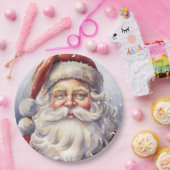 Retro Santa Claus in einem Red Hat Weihnachten Pappteller (Party)